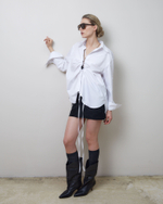 Рубашка на завязках из хлопка Макс Мара белый