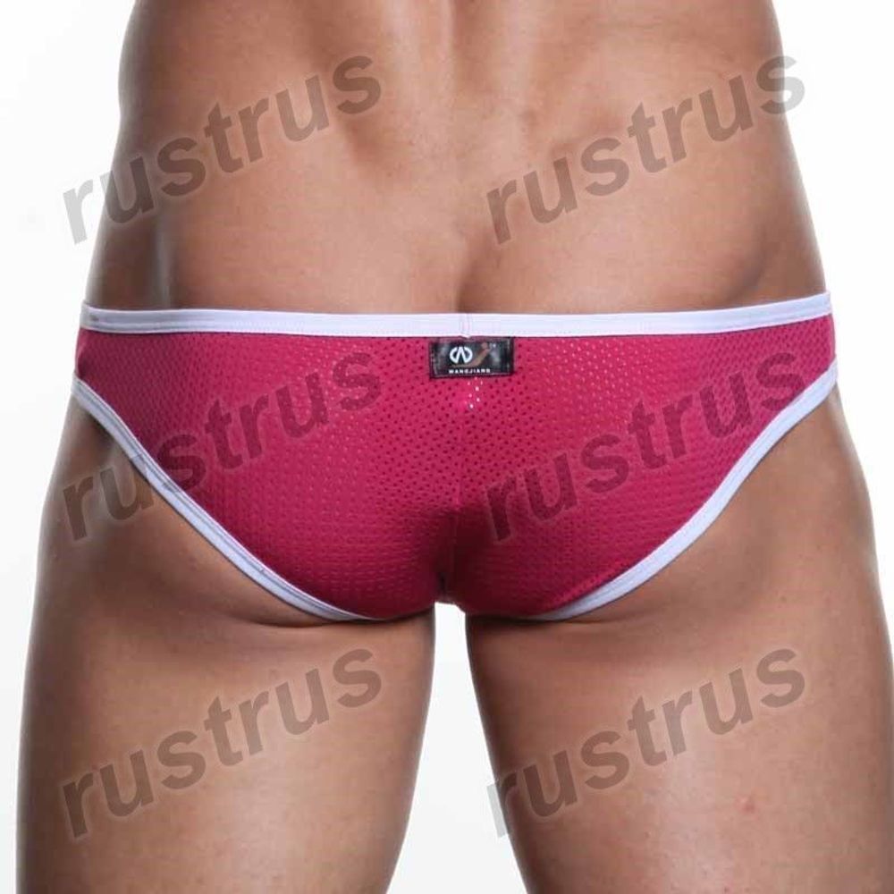 Мужские трусы брифы малиновые WANGJIANG WG00040