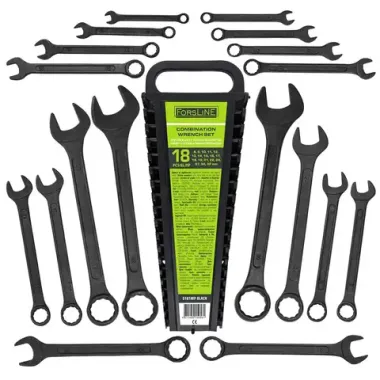 Набор ключей комбинированных 18пр. (8-19, 21, 22, 24, 27, 30, 32мм),в пластиковом держателе ForsLine FL-5181MP BLACK