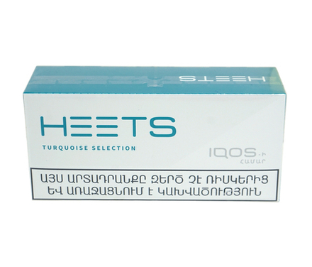 Стики Heets Turquoise selection - табак с ментолом и нотками цитруса (Армения) (блок - 10 пачек)