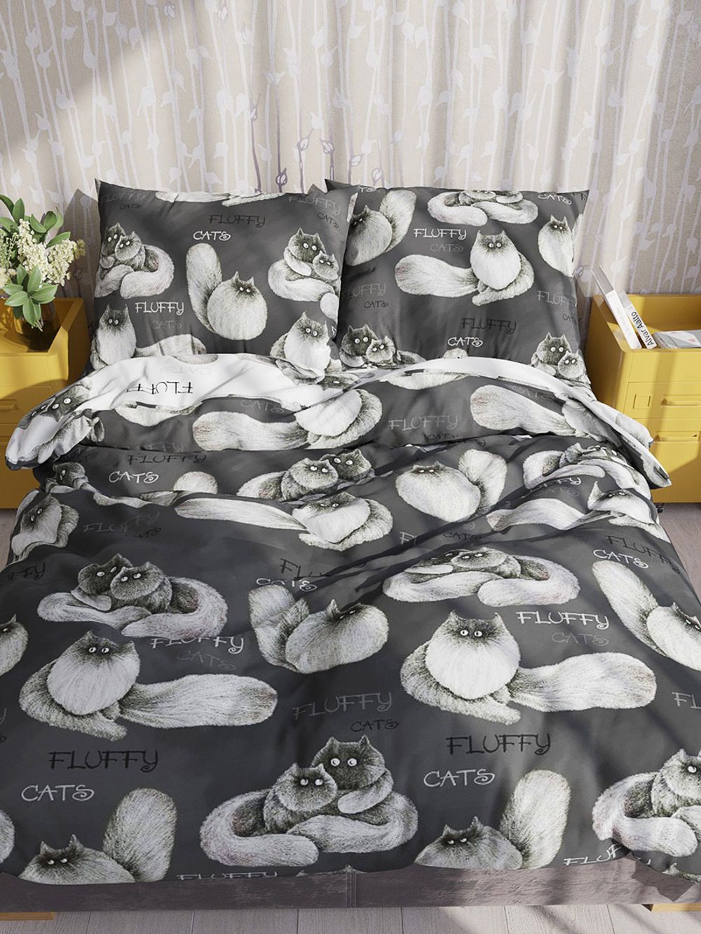 Пододеяльник поплин Сказка "Fluffy/Флиппи" 2-спальный на молнии 175x215 см