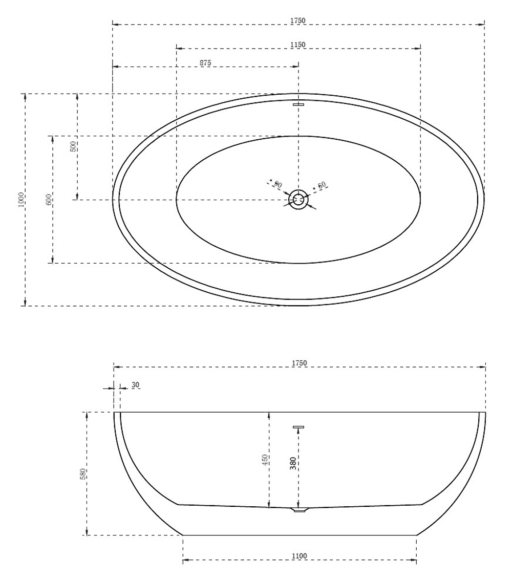 Акриловая ванна ABBER AB9249 белая