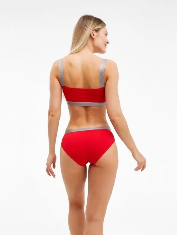 Комплект женский (топ, трусы), цвет красный МИКС, размер 44-46