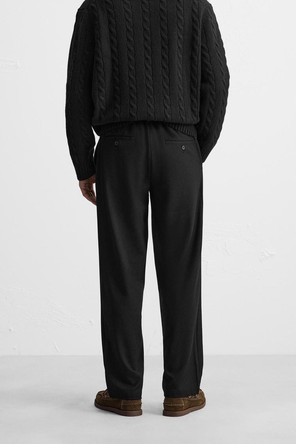 ZARA БРЮКИ RELAXED-FIT, ЧЕРНЫЙ