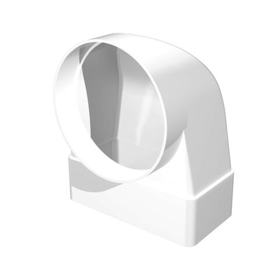 Уголок вентиляционный пластик, d100 мм, плоск+кругл, d120 мм, 60 мм, с раструбом, Эра, 612СК10ФП