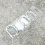 Кольца для штор в ванную 12шт, пластиковые овальные хром