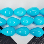 Жемчуг майорка, бусина капля голубая, р-р 9×13мм, штучно