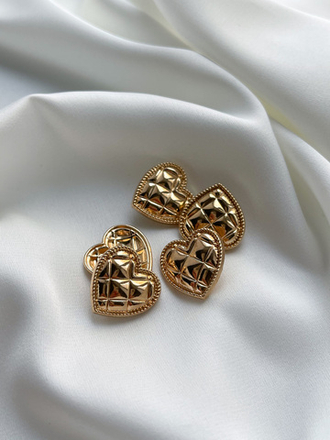 Пуговицы Глянцевое Золото Сердце