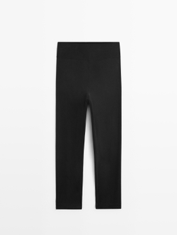 Massimo Dutti Легинсы из смесовой шелковой ткани, черный