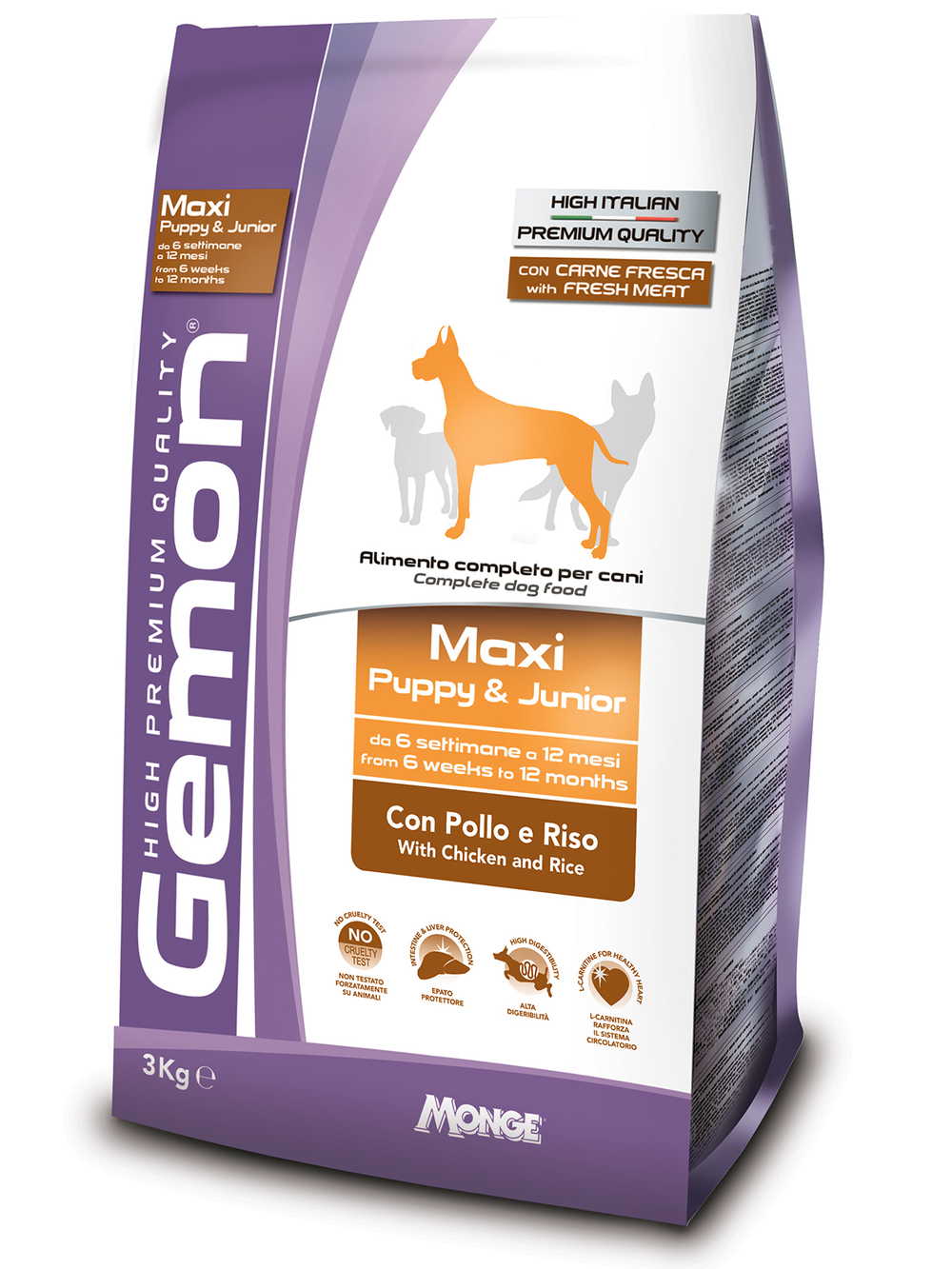 Сухой корм Gemon Dog Maxi корм с курицей и рисом для щенков крупных пород 3 кг