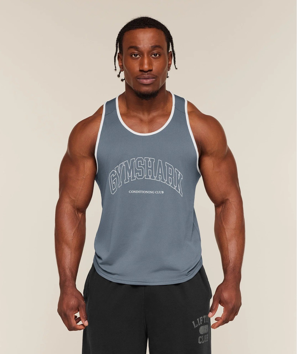 Майка GYMSHARK Collegiate Tech Tank Blue