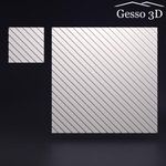 Гипсовая 3D панель Рейка диагональная