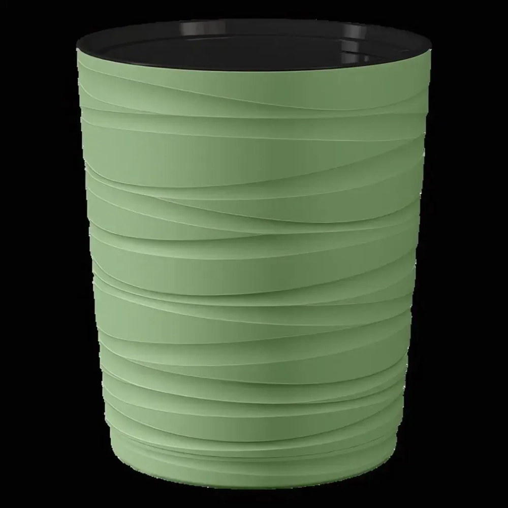 Кашпо для цветов пластиковое 15л d-30см «Модерн Медиум» Оливковый