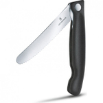 Нож столовый, лезвие 11 см, серрейторная заточка, черный, Victorinox