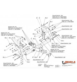 Фаркоп IMIOLA E.050 Ford Ranger 2011- Limited, Wildtrack, XLT, XL, Mazda BT50 2012-(паспорт и сертификат в комплекте)(без электрики)