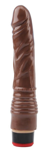 Коричневый вибратор-реалистик 8.8” Vibe Cock - 21,5 см. (Цвет: коричневый)