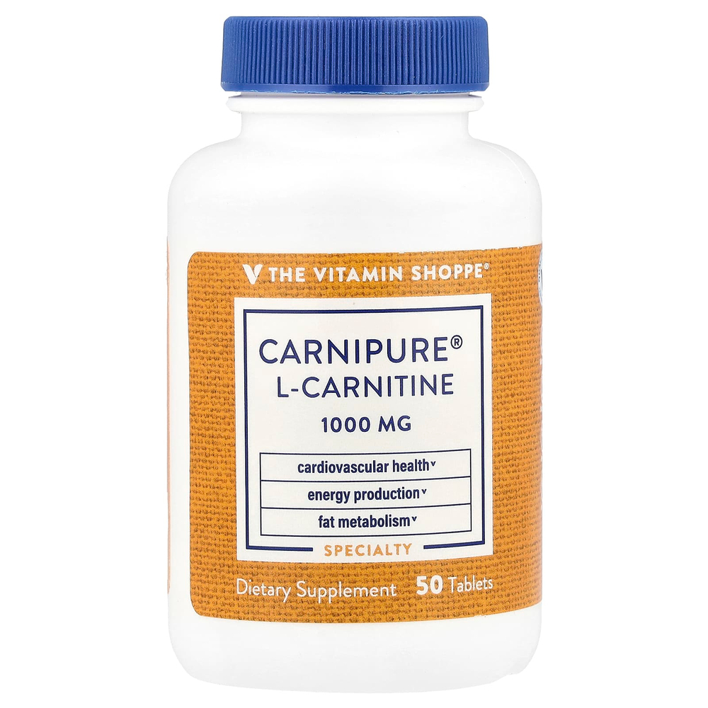 The Vitamin Shoppe, Carnipure® L-карнитин, 1000 мг, 50 таблеток