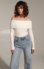 Лонгслив женский с открытыми плечами