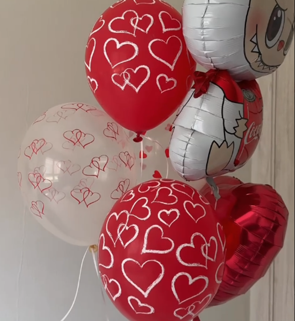 Латексный шар-кристалл «Сердца двойные», 36 см