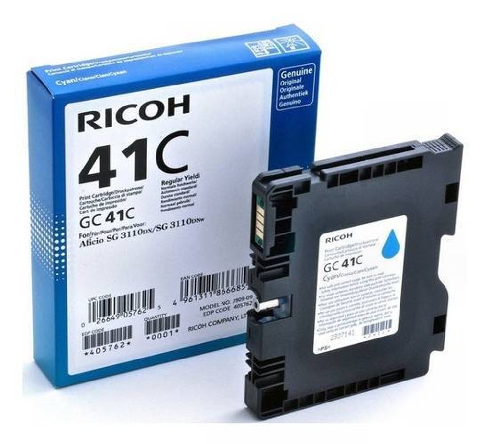 Картридж гелевый для RICOH Aficio 3110DN/ 3110DNw/3100SNw/3110SFNw/7100DN cyan (405762/type GC 41C) 2.2К