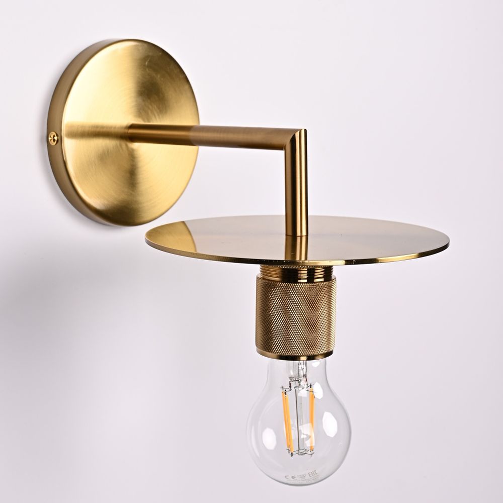 Бра Rh Utilitaire Knurled Disk Shade Sconce Brass By Imperiumloft