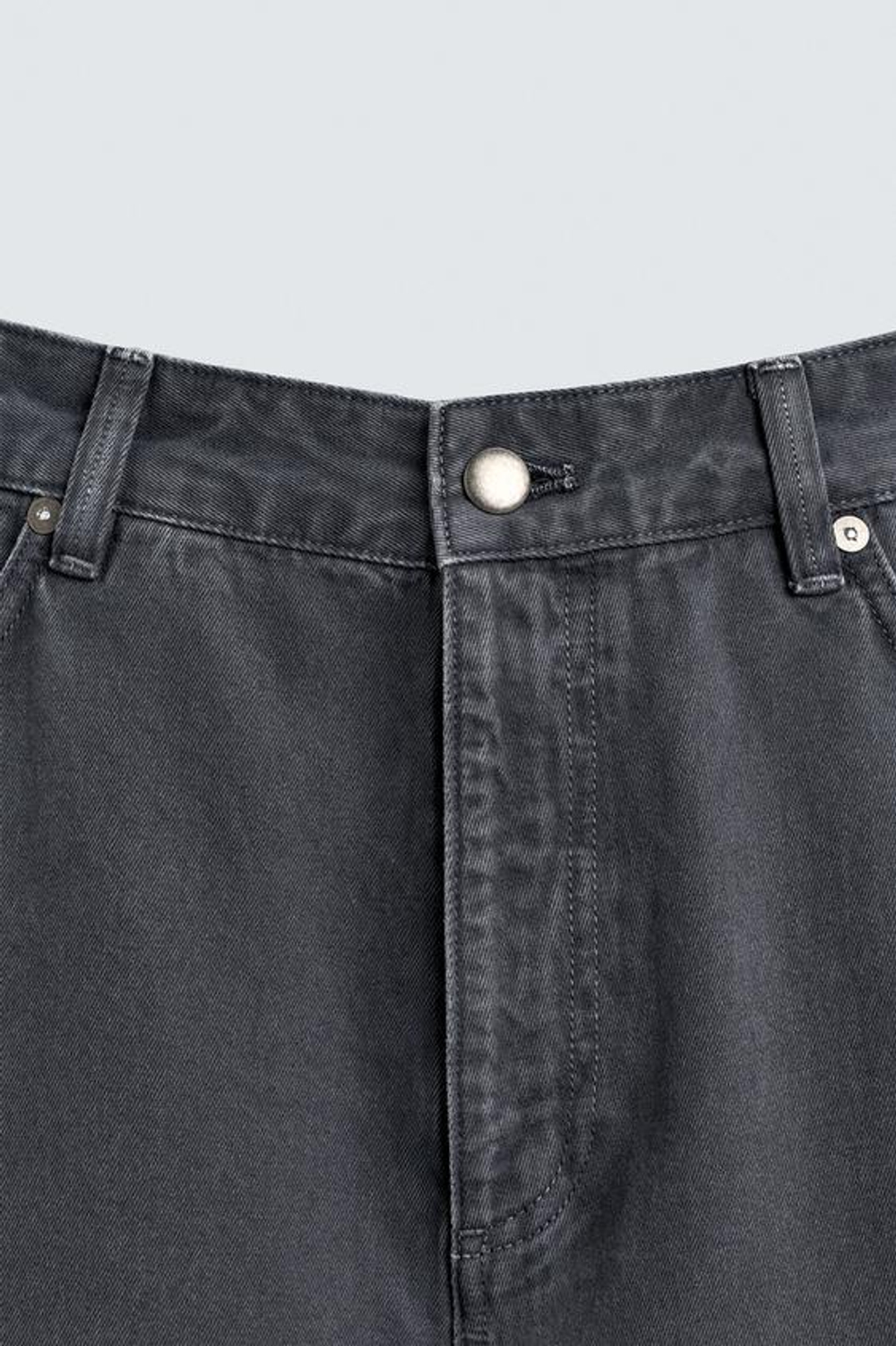 ZARA БРЮКИ СВОБОДНОГО КРОЯ LIMITED EDITION, ВЫЦВЕТШИЙ СИНИЙ