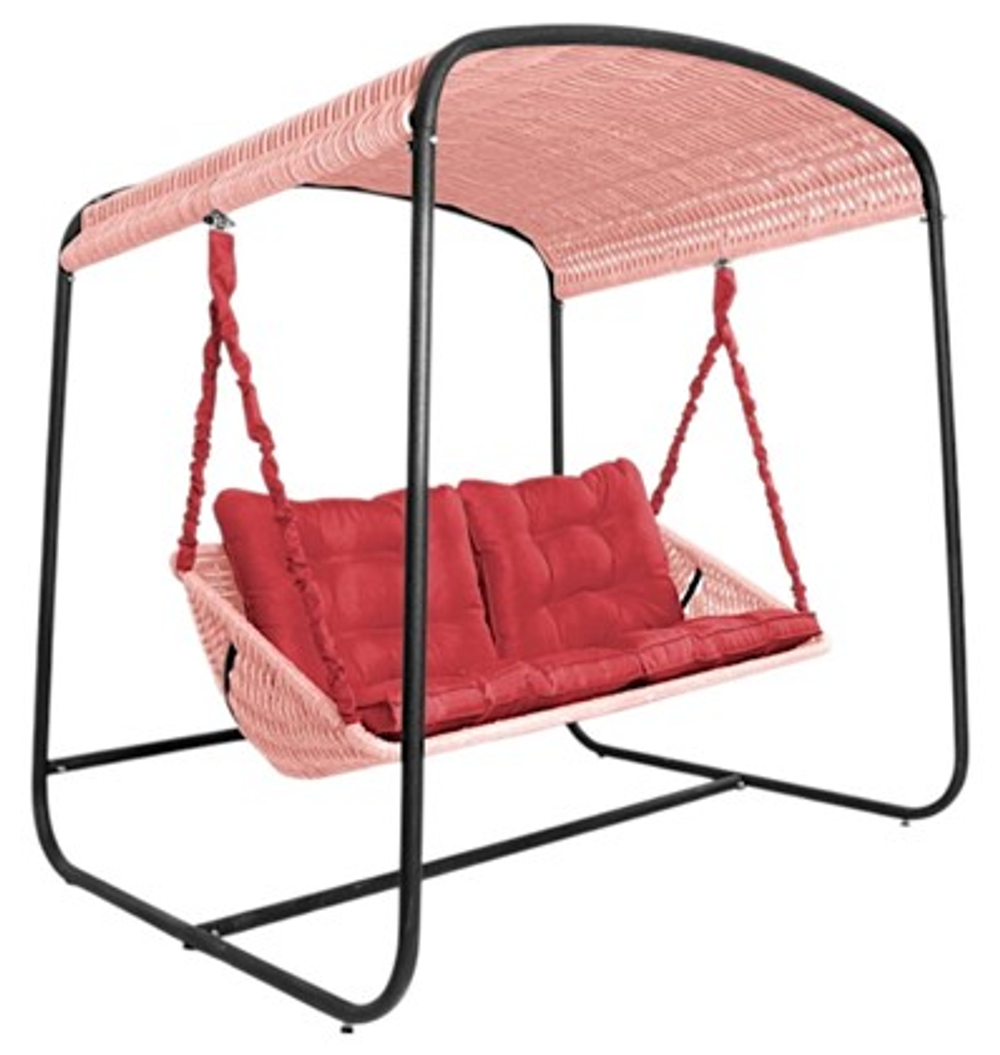 Качели DeckWOOD Sky Bed Lite (светло-розовый, подушка красная)
