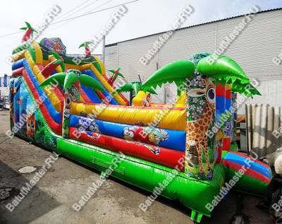 Коммерческий надувной батут "Мир сафари 2", 8*4*5 м