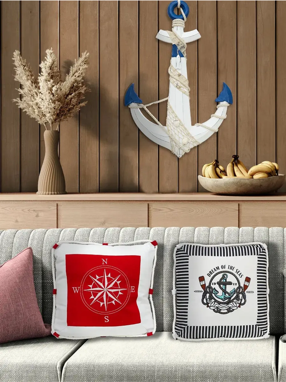 Декор для дома на стену "Якорь" 60*46 см