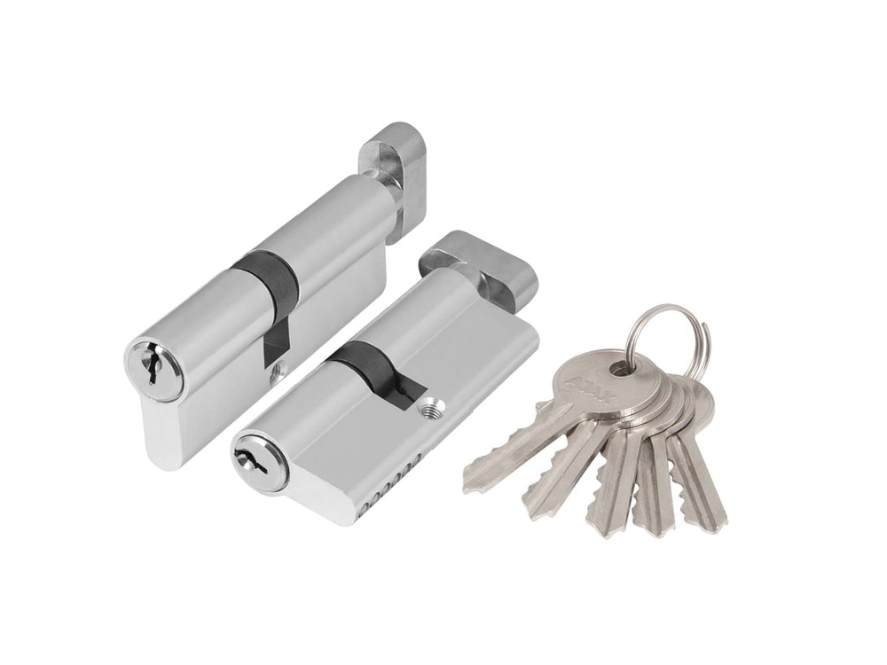 Цилиндр. механизм AZ1002Knob90 (35+10+45) CP хром с вертушкой