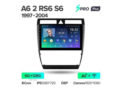 Магнитола Teyes SPRO Plus 6-128 Audi A6 C5 1997 — 2004/ S6 2 1999 — 2004/ RS6 1 2002 — 2006 9.0"