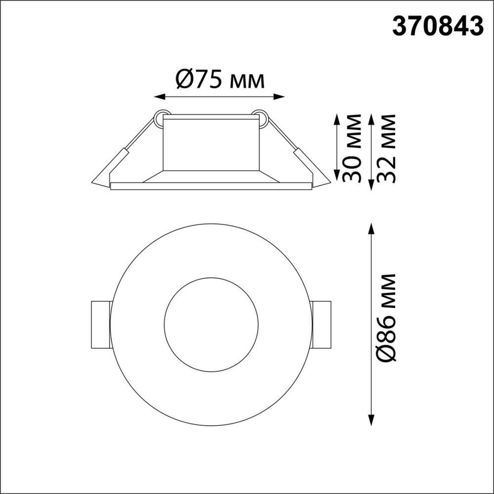 370843 SPOT NT22 476 черный Светильник встраиваемый IP20 GU10 50W 220V METIS