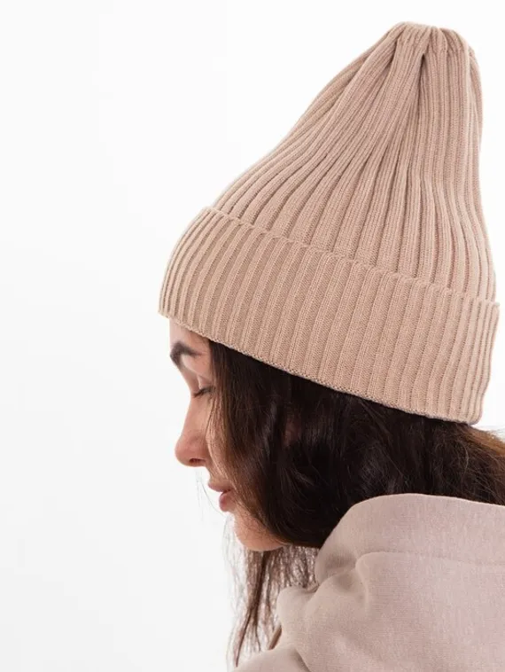 Шапка женская зимняя, цвет какао, размер 52-56