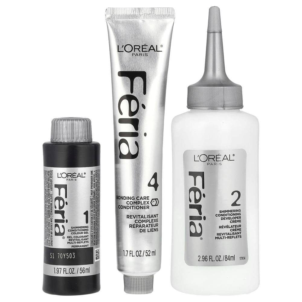 L'Oréal, Feria, многогранный мерцающий оттенок, S1, дымчатое серебро, для 1 применения