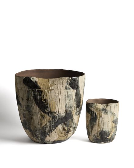 Коричневая керамическая ваза Dirva, 23 см