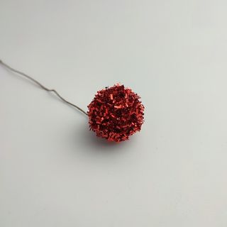 Шар блестящий на проволоке. КРАСНЫЙ