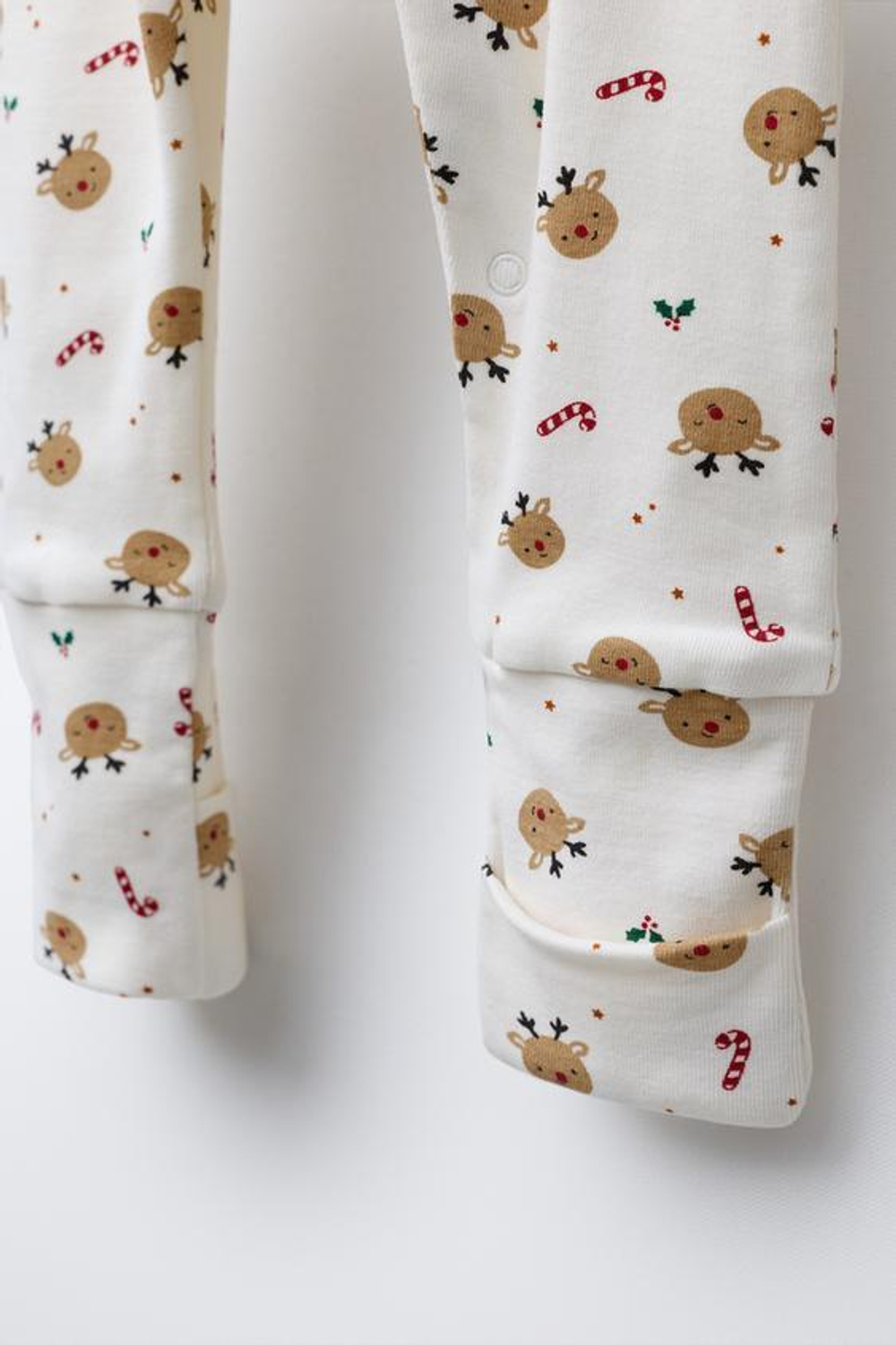 ZARA КОМБИНЕЗОН С ОЛЕНЯМИ И РЕГУЛИРУЕМЫМИ ШТАНИНАМИ, ЭКРЮ