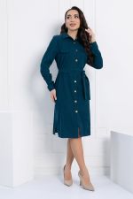 Платье-рубашка В большом городе (сине-зеленое) П12798М LT Collection
