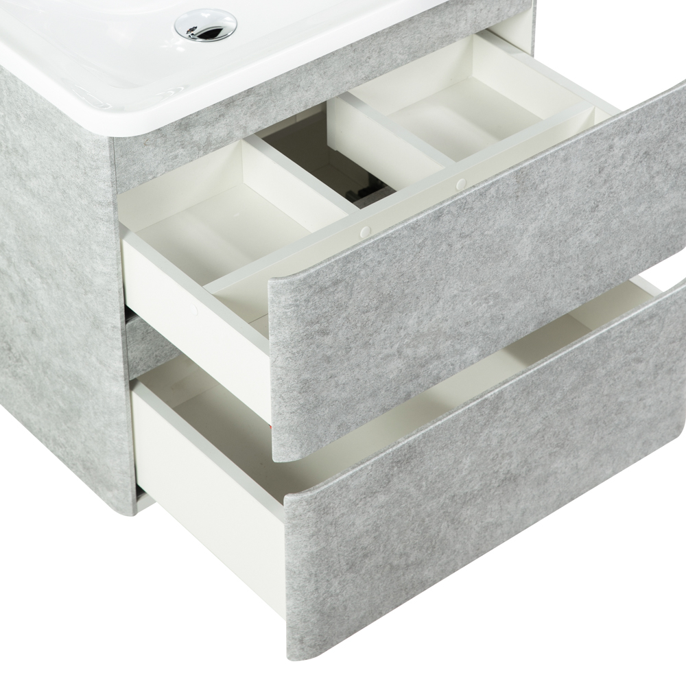 Тумба подвесная с раковиной BelBagno ALBANO-600-2C-SO-CVG Cemento Verona Grigio, раковина BB600/455-LV-MR-ALR