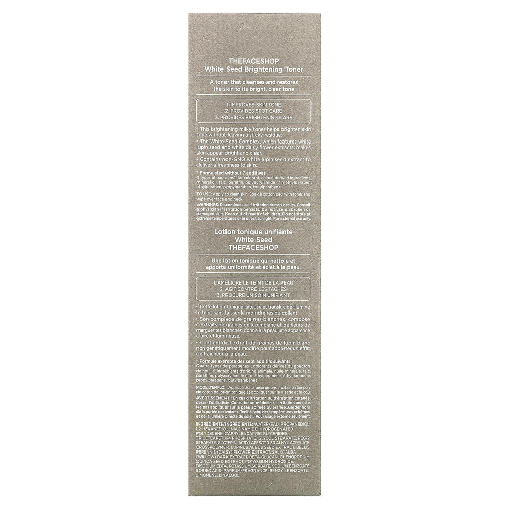 The Face Shop, White Seed, осветляющий тоник с никотинамидом, 160 мл (5,4 жидк. унции)