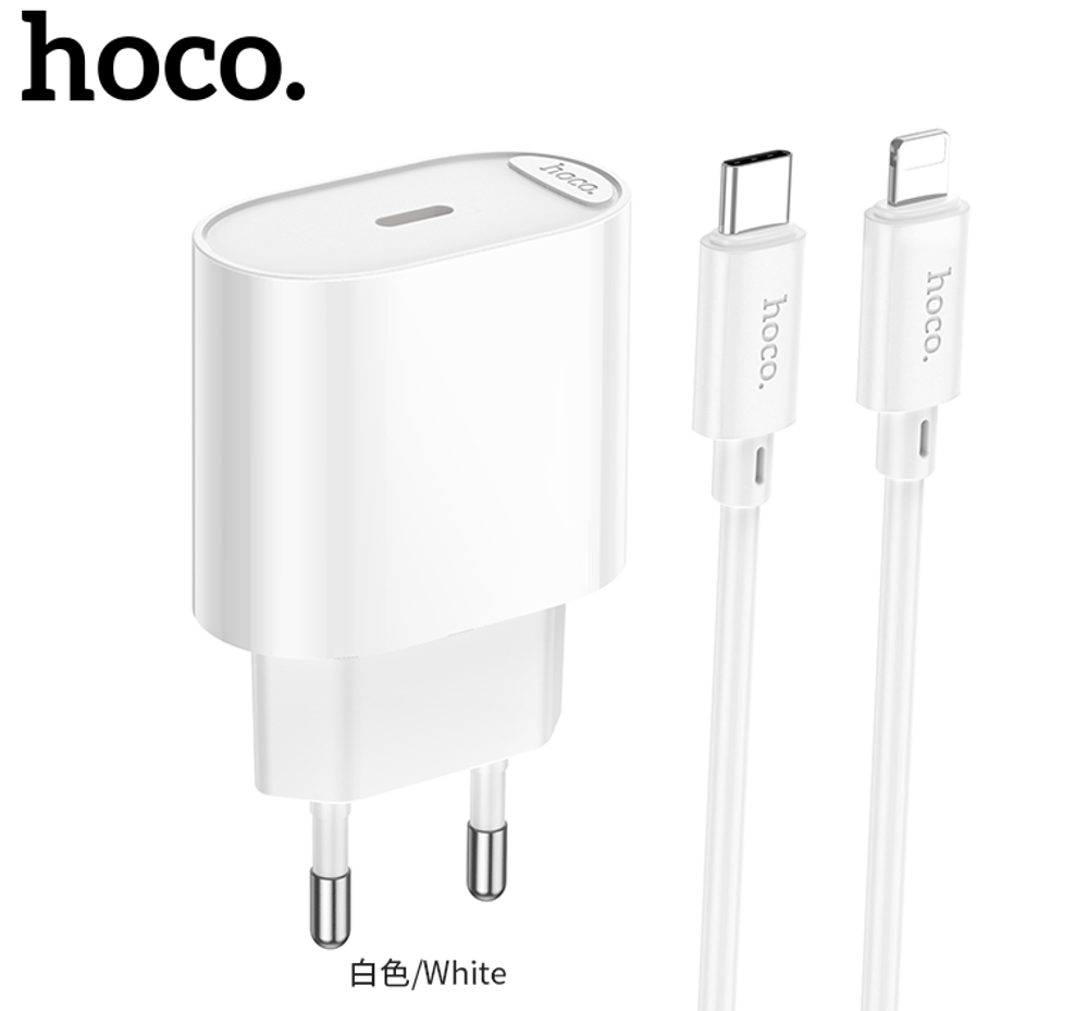 C109A(PD20W) Fighter single port PD20W charger set(C to iP)(EU)