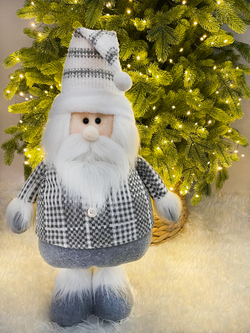 Гном на высоких ногах в колпачке 50-91см ChristmasDeLuxe серый