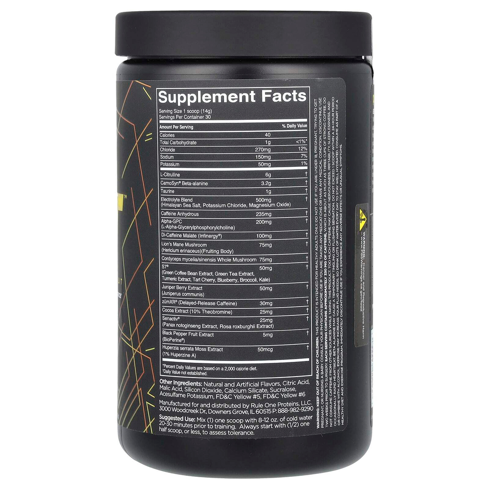 Rule One Proteins, preLIFT, перед тренировкой, апельсин и ананас, 420 г (14,8 унции)