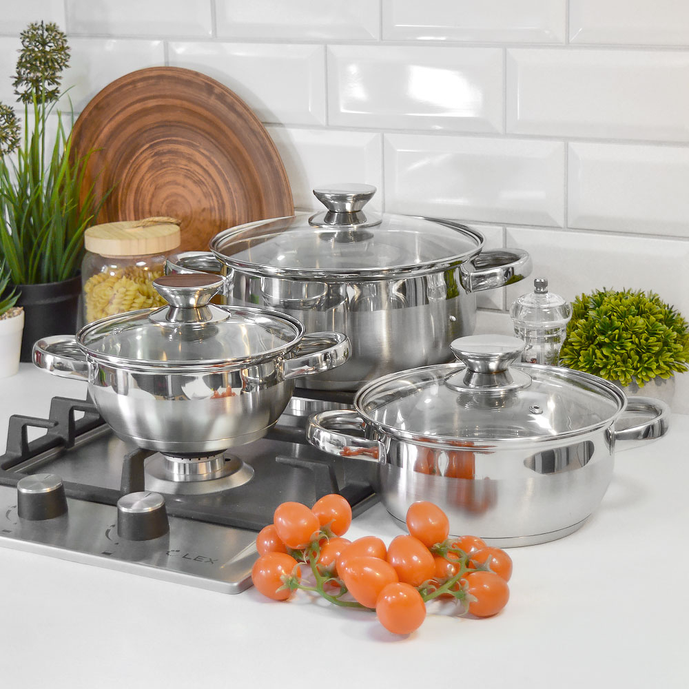 Набор кастрюль 3 предмета (1,4л, 2л, 3,6л) нерж "Classic"