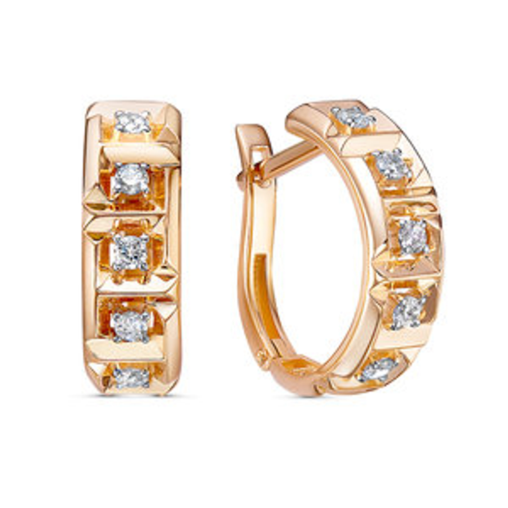 Серьги из золота с фианитами