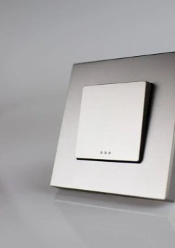 Выключатель серый для света одноклавишный без подсветки