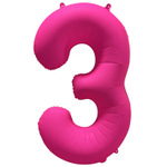 Шар фольгированный Цифра 3 101 см (Фуксия)