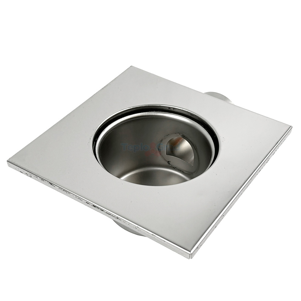 Трап для душа из нерж. 15см*15см угл (гор) TIM BAD021502
