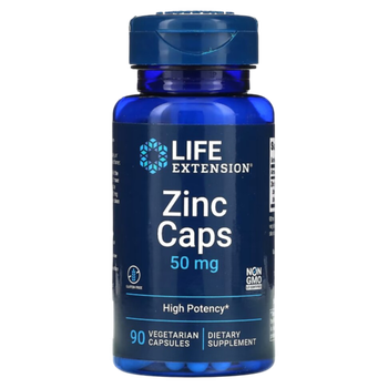 Life Extension Zinc Caps 50 mg 90 veg capsules, Цинк