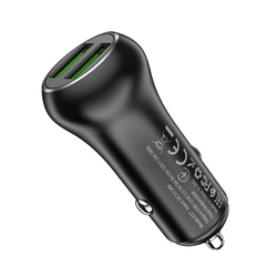 Разделитель автомобильный Hoco Z37 Sharp speed dual port QC3.0 car charger (2USB: 3.6V-6.5V &amp; 3A) Черный